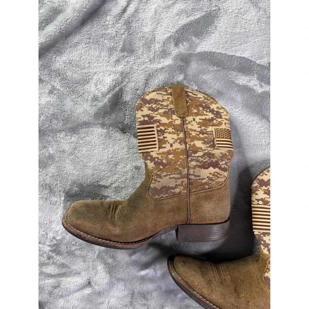 US 3.5 Ariat Sport Patriot kids western cowboy boots American flag patriotic
